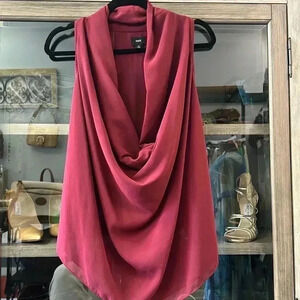 FATE Chiffon Tank Top Size Small cranberry